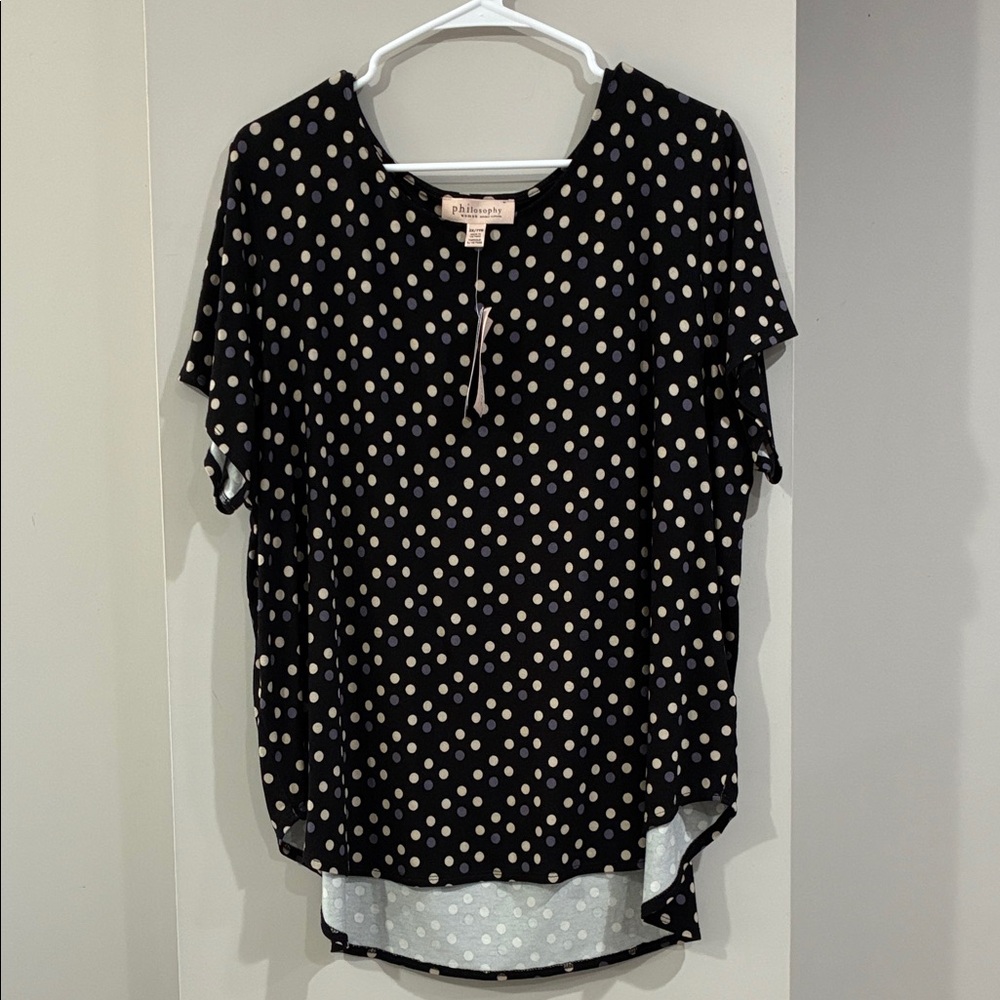 Philosophy NWT Polka Dot Hi/Lo Blouse 2X